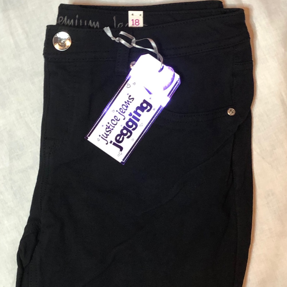 Justice Black Jeggings NWT Size 18